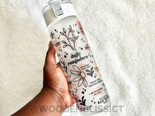 Load image into Gallery viewer, 20oz Frosted Glass Water Bottle, Daily Reminder Vulgar Edition, Flip Top Lid w Strap Included, Affirmation, Mother's Day, Water Tracker
