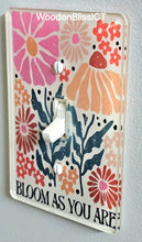 Load image into Gallery viewer, Boho Floral Light Switch Cover, Bathroom Bedroom Decor, House warming, Single Standard or Rocker Switch option, Renter Friendly, Home Decor