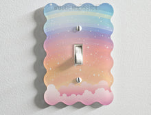 Load image into Gallery viewer, Dreamy Rainbow Cloud Light Switch Cover, Laser Cut Acrylic, Home Decor, Single Standard or Rocker Switch, Cute Switch Cover, Kids Room Decor