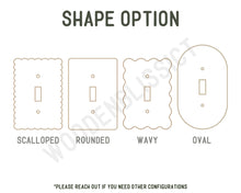 Load image into Gallery viewer, Glossy Black Light Switch Cover, Laser Cut Acrylic, Home Decor, Single Standard or Rocker Switch, Cute Switch Cover, Multiple Shapes