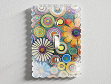 Load image into Gallery viewer, Light Switch Cover, Watercolor Floral Splashes, Laser Cut Acrylic, Home Decor, Single Standard or Rocker Switch, Cute Switch Cover