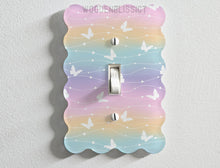 Load image into Gallery viewer, Dreamy Rainbow Butterflies Light Switch Cover, Laser Cut Acrylic, Home Decor, Standard or Rocker Switch, Cute Switch Cover, Kids Room Decor