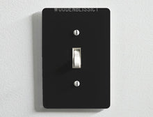 Load image into Gallery viewer, Glossy Black Light Switch Cover, Laser Cut Acrylic, Home Decor, Single Standard or Rocker Switch, Cute Switch Cover, Multiple Shapes