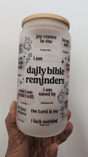 Load image into Gallery viewer, 25oz 16oz Bible Scripture Daily Reminder Glass Cup, Iced Coffee Glass Can, Frosted Glass, Mental Health Cup, Gift For Her, Christmas Gift