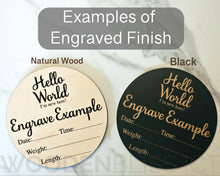 Load image into Gallery viewer, Baby Personalized Name Announcement, Baby Shower Gift, Nursery Decor, Gender Reveal, Baby Gift, Laser Engraved, Baby Milestone