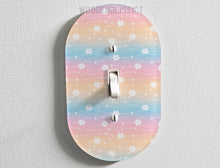 Load image into Gallery viewer, Light Switch Cover Plate, Cute Daisy Floral Rainbow, Gender Neutral Decor, First Home Decor, Switch Plate Cover, Handmade in USA