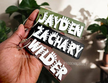 Load image into Gallery viewer, 007 Dinosaur Custom Bag Tags, 3D Printed Personalized School Backpack Tag, Gift for Kids, Lunch Box Name Tag, Backpack Keychain, T-Rex Theme