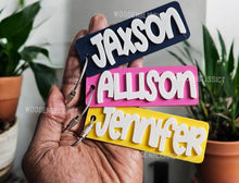 Load image into Gallery viewer, 004 Backpack Bag Tags, 3D Printed Personalized School Backpack Tag, Gift for Kids, Lunch Box Name Tag, Sports Bag Keychain, Diaper Bag Tag