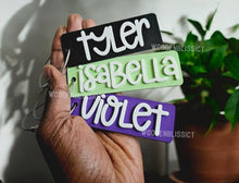 Load image into Gallery viewer, 006 Children Bag Tags, 3D Printed Personalized School Backpack Tag, Gift for Kids, Lunch Box Name Tag, Backpack Keychain, Diaper Bag Tag