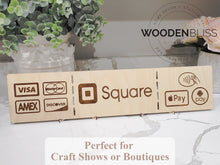 Load image into Gallery viewer, Square Payments Vendor Display Sign , Collapsible Stands Included , Boutique Sign , Vendor Displays , QR Code Sign , Small Business Sign