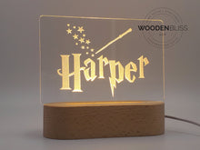 Load image into Gallery viewer, Magic Wizard Name LED Night Light, Personalized Night Light, 7 Color Choices, Nursery Light, Kid Gifts, Christmas Present, Holiday Decor