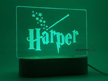 Load image into Gallery viewer, Magic Wizard Name LED Night Light, Personalized Night Light, 7 Color Choices, Nursery Light, Kid Gifts, Christmas Present, Holiday Decor
