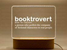 Load image into Gallery viewer, Booktrovert LED Night Light, 7 Color Choices, Bookshelf Decor, Gift for Her, Mother's Day Gift, Book Lover Gifts, Bookaholic, Librarian Gift
