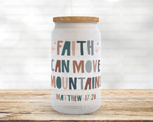 Load image into Gallery viewer, Faith Based Glass Cup, I WIll Not Be Shaken, Bible Scripture, Christian Gift, Iced Coffee Mug, Frosted Glass Tumbler, Birthday, Gift For Her
