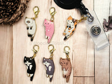 Load image into Gallery viewer, Badge Reel Charm, Kitty Cat Badge Charm, Lanyard Charm, Nurse Teacher Badge Charm, Nurse ID Holder, Cat Lovers, ID Holder Charm, Purse Charm
