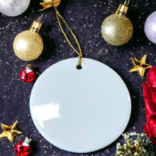 Load image into Gallery viewer, PACK OF 10, Sublimation Ready Ceramic Round Ornaments, Christmas Ornament, Sublimation Blank, DESTASHING
