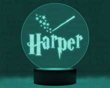 Load image into Gallery viewer, Magic Wizard Name LED Night Light, Personalized Night Light, Kid Gifts, Christmas Present, Holiday Decor

