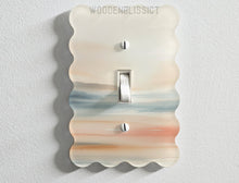 Load image into Gallery viewer, Light Switch Cover, Serene Sunset Ocean Abstract, Shiny Acrylic, Home Decor, Single Standard or Rocker Switch, Modern, Bedroom Decor

