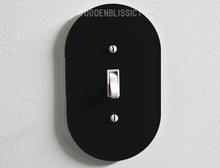 Load image into Gallery viewer, Glossy Black Light Switch Cover, Wavy, Laser Cut Acrylic, Home Decor, Single Standard or Rocker Switch, Cute Switch Cover, Multiple Shapes
