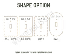 Load image into Gallery viewer, Glossy Black Light Switch Cover, Wavy, Laser Cut Acrylic, Home Decor, Single Standard or Rocker Switch, Cute Switch Cover, Multiple Shapes
