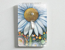 Load image into Gallery viewer, Light Switch Cover, Watercolor Daisy Floral Splashes, Laser Cut Acrylic, Home Decor, Single Standard or Rocker Switch, Bathroom Decor Gift
