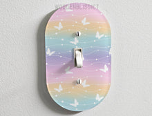 Load image into Gallery viewer, Dreamy Rainbow Butterflies Light Switch Cover, Laser Cut Acrylic, Home Decor, Standard or Rocker Switch, Cute Switch Cover, Kids Room Decor
