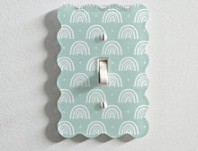 Load image into Gallery viewer, Light Switch Cover, Pink Rainbow Wavy Kids Room Decor Gift, Modern Decor, Standard or Rocker Switch option, Renter Friendly, Outlet Cover
