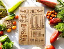 Load image into Gallery viewer, Kitchen Cutting Board | Kitchen Conversion Mini Bamboo Cutting Board | 8.7" x 5.9" | Perfect Campers | Small Kitchen | Laser Engraved
