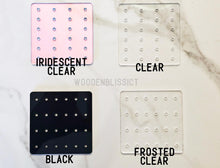 Load image into Gallery viewer, Earring Holder, Hoops &amp; Studs Acrylic Earring Organizer, Travel Accessories, Modern Minimalist Design, Multiple Color Options, Gift for Her

