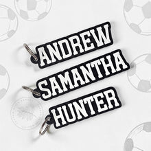 Load image into Gallery viewer, Custom Name Keychain for Gym Bags, Personalized Backpack Tag for Kids, Athlete Sports Bag Charm, 3D Printed Name Tag for Luggage
