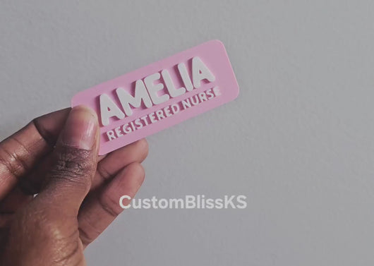Magnetic Name Badges, Magnetic Backing, 3D Printed, Light Weight Custom Name Badges, PLA Plastic Name Tag, Personalized Teacher Nurses Gift
