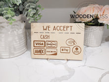 Load image into Gallery viewer, Square Payments Vendor Display Sign , Collapsible Stands Included , Boutique Sign , Vendor Displays , QR Code Sign , Small Business Sign
